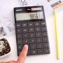 Electronic Desktop Calculator with 12-Digit Large Display, Solar and AA Battery Dual Power Standard 12-Digit Big Display Handheld Function Desktop Calculator (Black 2)