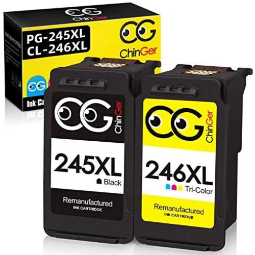 CHINGER Remanufactured 245XL 246XL Ink Cartridge Replacement for Canon PG-245XL CL-246XL PG-243 CL-244 Used in PIXMA MX492 MX490 MG2522 MG3022 MG2920 TS3120 MG2420 MG2520 MG2922 Combo Pack