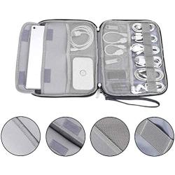Electronics Organizer Travel Cable Bag, GANAMODA Electronics Accessories Case Cord Storage Bag for Gadget/Charger/USB/Phone/Mini Tablet and More, Black