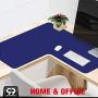 Multipurpose Office Corner Desk Pad and Computer Large Corner Desk Pad - Waterproof Office Desk Mat and Corner Desk Blotter Pad - Home Office Accessories - Durable Corner Desk Pad Protector (Blue)