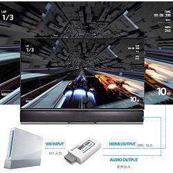 PORTHOLIC Wii to HDMI Converter 1080P for Full HD Device, Wii HDMI Adapter with 3,5mm Audio Jack&HDMI Output Compatible with Nintendo Wii, Wii U, HDTV, Monitor-Supports All Wii Display Modes 720P, NTS