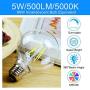 Energetic Lighting Dimmable LED Edison Light Bulb, G25 (G80) Globe Bulb, 60W Equivalent, 5000K Daylight, Christmas Light, E26 Standard Base, UL Listed, 6-Pack