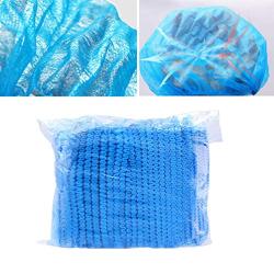 200PCS Hair Caps for Hospital Salon Spa Catering Disposable Bouffant (Hair Net) Caps, Hair Head Cover Net Non-Woven Elastic Hats Rib Bar Cap for Labs, Industry, Food Service