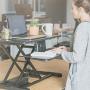 TechOrbits Electric Standing Desk Converter Workstation Rise-X E Motorized Stand Up Desk Riser for a Sit Stand Desk - Height Adjustable Computer Table for Standing Desks - 32” Work Surface, Black