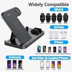 EVIGAL 4 in 1 Wireless Charger, Qi-Certified Fast Charging Station Compatible Apple Watch & AirPods & Apple Pencil, iPhone12/11/11Pro/11Pro Max/X/XS/XS Max/XR/8/8Plus, Samsung (with QC3.0 Adapter)