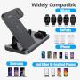 EVIGAL 4 in 1 Wireless Charger, Qi-Certified Fast Charging Station Compatible Apple Watch & AirPods & Apple Pencil, iPhone12/11/11Pro/11Pro Max/X/XS/XS Max/XR/8/8Plus, Samsung (with QC3.0 Adapter)