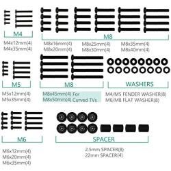 WALI Universal TV Mounting Hardware Kit Set Includes M4 M5 M6 M8 TV Screws and Spacer Fit Most TVs up to 80 inch (UVSP), Black