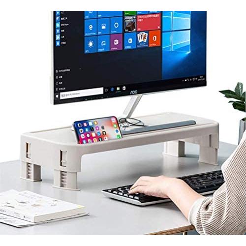 Adjustable Monitor Stand Riser, 6 Height Adjustable Monitor Stand for Laptop, Computer iMac Pc Printer, Ergonomic Desktop Stand with Phone & Tablet Holder