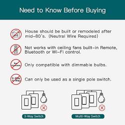 Smart Dimmer Switch, Treatlife Smart Home Smart Light Switch, Works with Alexa and Google Assistant, Dimmer Light Switch for Dimmable Bulbs, Neutral Wire Required, Single-Pole, 1 Pack