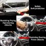 Tevlaphee Steering Wheel Lock for Cars,Wheel Lock,Vehicle Anti-Theft Lock,Adjustable Length Clamp Double Hook Universal Fit Emergency Hammer Window Breaker Self Defense Heavy Duty Secure (Red)