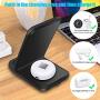 2 in 1 Wireless Charger,FDGAO 15W Fast Qi Wireless Charger Stand Compatible with iPhone 11/12/XR/XS/X/8/Airpods;Upright Wireless Charging Dock for Samsung Galaxy S20/S10/Note 20/Samsung Galaxy Buds