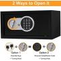 SamYerSafe Safe Box with Sensor Light,0.55 Cubic Feet Security Safe with Electronic Digital Keypad Money Safe Steel Construction Hidden with Lock，Wall or Cabinet Anchoring Design for Office Home Hotel