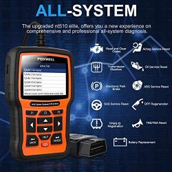 FOXWELL NT510 Elite Bidirectional Scan Tool for Ford Lincoln Mercury, Full-System HVAC 4WD Diagnostic OBD2 Scanner Car Code Reader with ABS Auto Bleed TPMS SAS TPS Active Test and Battery Registration