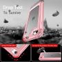 iPhone 6S Case, iPhone 6 Case with [ Screen Protector Tempered Glass x2Pack]SUPBEC Protective Phone Cover with Silicone PC+TPU Shockproof Rubber Heavy Duty Case for iPhone6 / iPhone6S-Clear Rose Gold
