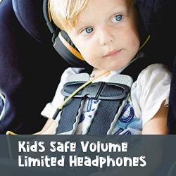 AILIHEN I35 Kid Headphones with Microphone Volume Limited 85dB Children Girls Boys Teen Lightweight Foldable Wired Headset for School Online Course Chromebook Cellphones Tablets (Black/Orange)
