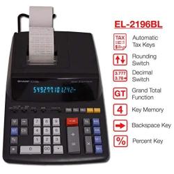 Sharp EL2196BL Standard Function Calculator,White