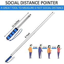 Limmoz 6 Feet Social Distance Pointer, Portable Telescopic Handheld Social Pointer Stick, Extendable 6 Feet Pole - Measure Social Distance (Blue)