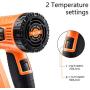 SEEKONE Heat Gun 1800W Heavy Duty Hot Air Gun Kit with 752℉&1112℉ Dual-Temperature Settings and 4 Nozzles for Crafts, Shrinking PVC, Stripping Paint