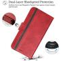 Rssviss for iPhone Xs Wallet Case Case Compatible with iPhone X Wallet,Durable and Slim,Faux Leather Wallet Handmade Case with Classic Design & Ultra-Strong Magnetic Closure for X/Xs [5.8 inch - Red