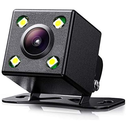 Rear View Camera, 12V Backup Camera 4 LED Night Vision Waterproof 150° View Angle, HD Reversing Camera with Parking Guidelines Mirror Image, Universal for 12V Car/Minitruck/RV/SUV/Minivan/Camper