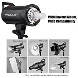 Godox SK400II Professional Compact 400Ws Studio Flash Strobe Light Built-in Godox 2.4G Wireless X System GN65 5600K with 150W Modeling Lamp for E-Commerce Product Portrait Lifestyle Photography