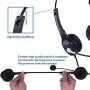 Callez 2.5mm Cordless Phone Headset Dual, Telephone Headsets with Noise Canceling Mic for DECT Phones Panasonic KX-TGE433B KX-TS880 AT&T ML17929 Vtech RCA Cisco Uniden Call Center Home Office(C402D3)