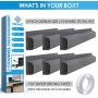 Updated 94'' J Channel Cable Raceway - Desk Cord Organizer - Computer Cable Management Under Desk with 196'' Mounting Tape - 6 Count Desk Cable Tray for Office, Home (6X 15.7 Each, Medium, Grey)