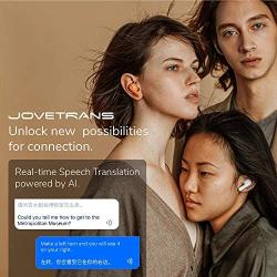 JoveTrans Lite Translator Earbuds, Portable Language Translator Device for On-The-Go Wireless Translation (White)