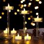 Battery Operated Tea Lights Candles: 50PACK Flameless Electric Candles LED Lamp Realistic and Bright Flickering Holiday Gift Long Lasting for Birthday Wedding Party Home Decoration