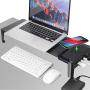 4 in 1 Monitor Stand Riser with Bluetooth Speaker, Wireless Charger, 4 USB 3.0 Support Transfer Data Charging,Keyboard and Mouse Storage Desk Organizer | up to 27inch for Laptop Computer MacBook PC