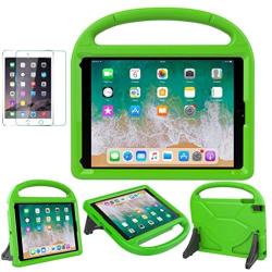 iPad 9.7 2018 2017 / Air 1/2 / Pro 9.7 Case for Kids - SUPLIK Durable Shockproof Protective Handle Bumper Stand Cover with Screen Protector for iPad 9.7 inch 5th/6th Generation, Green