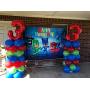 PJ Masks Backdrop 7X5ft Super City Themed Photography Hero for Baby Boys Happy Birthday Party Decoration Dessert Table Baby Shower Supplies Photo Background Banner Booth