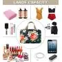 Toiletry Bag for Women Cosmetic Travel Bag Floral Cosmetic Case Large Travel Toiletry Bag for Girls Make Up Bag Navy Blue Brush Bags Reusable Toiletry Bag