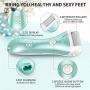 Electric Callus Remover, RUEOO Rechargeable Electronic Feet File Hard Skin Remover IPX7 Waterproof Pedicure Tool for Cracked Heels and Dead Skin, with 3 Coarse Roller Heads Foot Rasp
