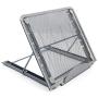 Laptop Riser Stand Ventilated Adjustable Desk Tablet PC Support for Pad Phone Steel Mesh Stand , 9.5 x 7.5 x 0.5 Inches, Silver Gray