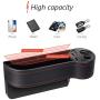 Beusoft Car Seat Gap Filler, Car Seat Organizer, Full Premium PU Leather Multifunctional Car Organizer with 2 Lighters, 2 USB Chargers