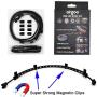 PC RGB LED Strip Light, Easy Install with 8pcs Strong Magnetic Clips, Black Silicone Housing 2PCS Strips 42LEDs for 12V 4-Pin RGB LED Header, ASUS Aura RGB, MSI Mystic Light, Gigabyte RGB Funsion M/B