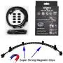 PC RGB LED Strip Light, Easy Install with 8pcs Strong Magnetic Clips, Black Silicone Housing 2PCS Strips 42LEDs for 12V 4-Pin RGB LED Header, ASUS Aura RGB, MSI Mystic Light, Gigabyte RGB Funsion M/B