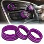 ToolEpic for Dodge Challenger Charger Accessories 2015-2021 and for Ram 1500 2013-2018 - Decor Trim Rings Set of 3 - Best Aluminum Alloy Crazy Purple - Air Conditioning Volume Radio Button Knob Cover