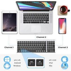 iClever BK10 Bluetooth Keyboard, Multi Device Keyboard Rechargeable Bluetooth 5.1 with Number Pad Ergonomic Design Full Size Stable Connection Keyboard for iPad, iPhone, Mac, iOS, Android, Windows