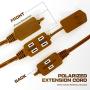 25 Feet Brown Extension Cord, 3 Outlet, 2 Prong, 16 Gauge Cable, Heavy Duty, Indoor use, (2 Pack) - by Revpex