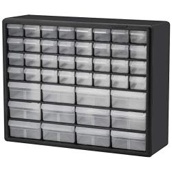 Akro-Mils 44 Drawer 10144, Plastic Parts Storage Hardware and Craft Cabinet, (20-Inch W x 6-Inch D x 16-Inch H), Black (1-Pack)
