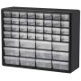 Akro-Mils 44 Drawer 10144, Plastic Parts Storage Hardware and Craft Cabinet, (20-Inch W x 6-Inch D x 16-Inch H), Black (1-Pack)