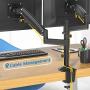 Huanuo Dual Monitor Stand - Height Adjustable Gas Spring Arm Swivel Monitor Desk Mount Fit Two 22 to 32 inch Computer Screen with C Clamp, Grommet Mounting Base, Each Arm Hold 4.4 to 26.5 lbs