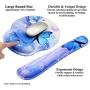 Meffort Inc Mouse Pad Wrist Support & Gaming Keyboard Wrist Pad Combo Set – Durable Ergonomic Anti Slip Non-Slip Round Base Rest Support - Blue Purple Butterfly