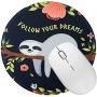 Non Slip Rubber Mouse Pad Beautiful Pattern Desktop 7.9in X7.9in Small Size Computer PC Round Mouse Mat (Baby Sloth)