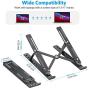 Portable Laptop Stand for Desk - OMOTON LA02 Adjustable Foldable Aluminum Laptop Hoder Riser, Compatible with MacBook Air, MacBook Pro, HP, Dell, Lenovo and More (Up to 15.6 ), Black