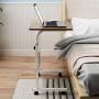 sogesfurniture Mobile Side Table 23.6 InchesTablet Wheels Mobile Laptop Computer Desk Adjustable Movable Laptop Computer Stand for Bed Sofa,Oak BHUS-05-1-60OK