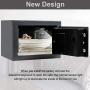 JUGREAT Safe Box with Induction Light,Electronic Digital Securit Safe Steel Construction Hidden with Lock，Wall or Cabinet Anchoring Design for Home Office Hotel Business 0.23 Cubic Feet Graphite