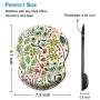 BOSOBO Ergonomic Mouse Pad with Gel Wrist Rest Support, Art Design Floral Wrist Rest Pain Relief Mousepad Custom Flowers Mouse Mat for Office Home Computer Laptop Women and Men, Non-Slip PU Base